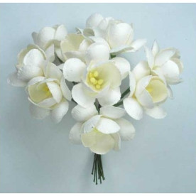 Набір 5 декоративних квіток вишні White, 3 см