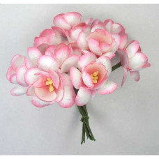 Набір 5 декоративних квіток вишні Pink / White, 3 см