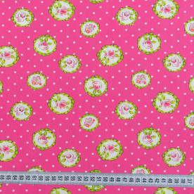 Декоративна тканина Монтпелье камея колір рожевий, бавовна 100%, 50х70 см