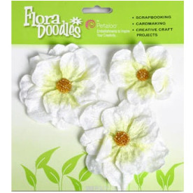 Набор вельветовых тканевых розочек Velvet Rose - White от Petaloo