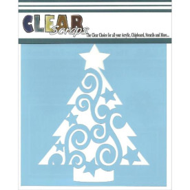 Трафарет Swirl Christmas Tree 15х15 см від компанії Clear Scraps