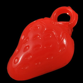Пластикова підвіска червоного кольору "Полуниця" 21х13х11 мм, 10 шт