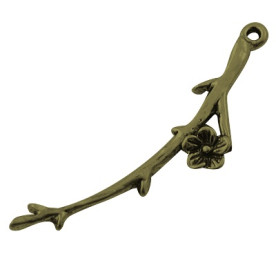 Металева підвіска "Гілочка", антична бронза, 47х9 мм, 5 шт
