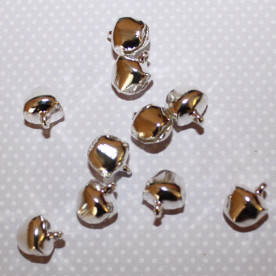 Серебристые металлические колокольчики, 13х10 мм, 10 шт