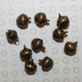 Бронзовые металлические колокольчики, 10х8 мм, 10 шт
