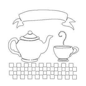 Трафарет Tea Time 15х15 см от Claudine Hellmuth