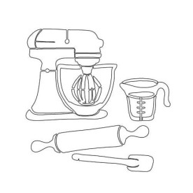 Трафарет Retro Kitchen 15х15 см от Claudine Hellmuth
