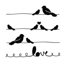 Трафарет Love Birds 15х15 см від Claudine Hellmuth