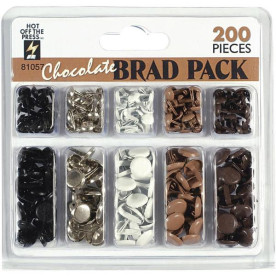 Набір брадс Chocolate Brad Pack від Hot off the Press, 200 шт