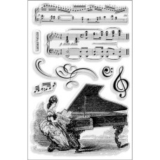Набір акрилових штампів Vintage Piano 15х10 см, Stampendous