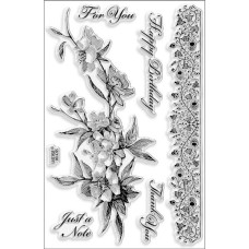 Набір акрилових штампів Rose Branch Border 15х10 см, Stampendous
