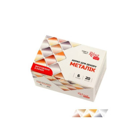 Фарби для декору металіки 6цв 20мл ROSA ТАLENT