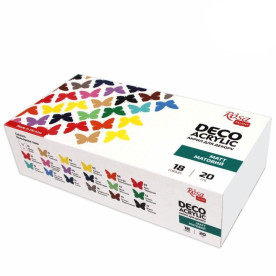 Набор акриловых красок для декора ROSA Talent, матовый, 18 кол., 20 мл