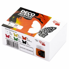 Набор акриловых красок для декора, флуоресцентные, 6х20мл ROSA TALENT