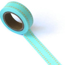 Бумажный скотч Line Dots Blue/Brown 10 м, 15 мм от компании Eyelet Outlet