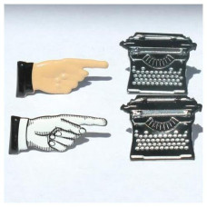Набір брадс Hand / Typwriter від Eyelet Outlet, 12 шт