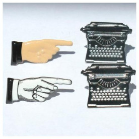 Набор брадсов Hand/Typwriter от Eyelet Outlet, 12 шт
