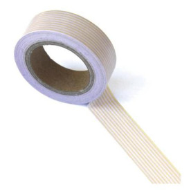 Бумажный скотч Stripes Brown/Pink 10 м, 15 мм от компании Eyelet Outlet