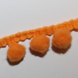 Стрічка з помпонами, помаранчевий, 8 мм, 90 см