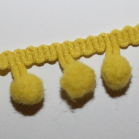 Стрічка з помпонами гірчичного кольору, 8 мм, 90 см
