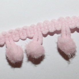 Стрічка з помпонами рожевого кольору, 8 мм, 90 см