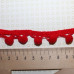 Лента с помпонами красного цвета, 13 мм, 90 см