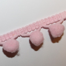 Лента с помпонами розового цвета, 13 мм, 90 см