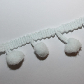 Стрічка з помпонами ментолової кольору, 13 мм, 90 см