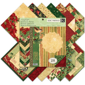 Набір паперу Glad Tidings 30х30 см 14 аркушів з глітером від K & Company