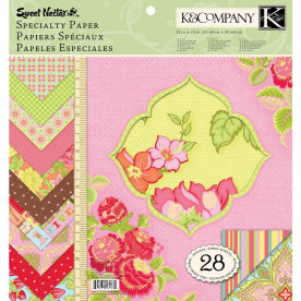 Набір паперу Sweet Nectar 30х30 см 14 аркушів з глітером від K & Company