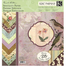 Набір паперу Flora and Fauna 30х30 см 14 аркушів з глітером від K & Company