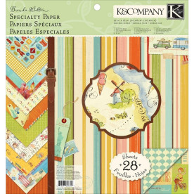 Набор бумаги Around the World 30х30 см 14 листов с глиттером от K&Company