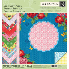 Набір паперу Bloomscape 30х30 см 14 аркушів з глітером від K & Company