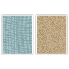 Папки для тиснения Burlap & Swirls от Tim Holtz