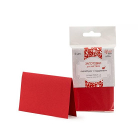 Набір заготовок для листівок, 5 шт, 10,3х7 см, №9, червоний, 220 г/м2, Rosa Talent