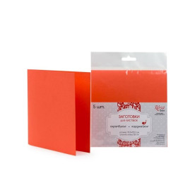 Набір заготовок для листівок, 5 шт, 15,5х15,5 см, №9, червоний, 220 г/м2, Rosa Talent