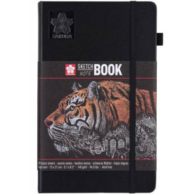 Блокнот Sakura Sketch, 140 г/м2, 13х21 см, 80 л, чорний папір, Sakura