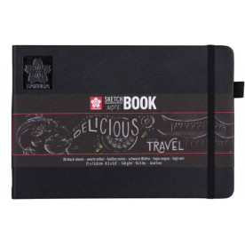 Блокнот Sakura Sketch, 140 г/м2, 21х14,8 см, 80 л, чорний папір, Sakura