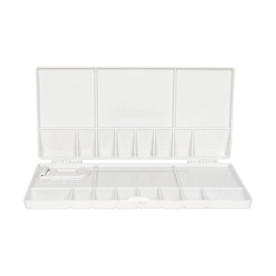 Палитра пластиковая прямоугольная профессиональная сложная, 20х10х1,8см. (18495), D.K.ART & CRAFT