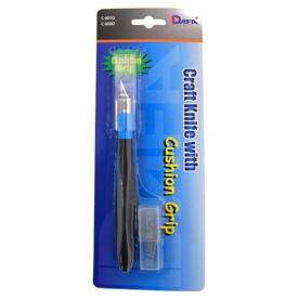 Ніж макетний, C-601GS, резинова ручка, 5 змінних лез, Dafa