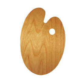 Палитра деревянная, овальная, эргономичная, промасленная, 25х35см, Rosa Gallery