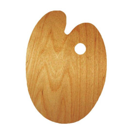 Палітра дерев'яна, овальна, ергономічна, промаслена, 30х40см, ROSA Gallery