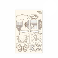 Чіпборд для скрапбукінгу, Floral Poem 1, білий картон, 12,8х20см, Rosa Talent