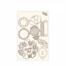 Чипборд для скрапбукинга, Floral Poem 4, белый картон, 12,8х20см, Rosa Talent