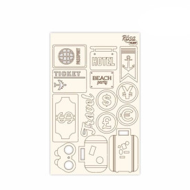 Чіпборд для скрапбукінгу Make your journey 2, білий картон, 12,8х20см, ROSA TALENT