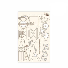 Чіпборд для скрапбукінгу, Make your journey 3, білий картон, 12,8х20см, Rosa Talent