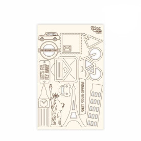 Чипборд для скрапбукинга, Make your journey 3, белый картон, 12,8х20см, Rosa Talent