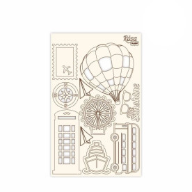 Чіпборд для скрапбукінгу Make your journey 4, білий картон, 12,8х20см, ROSA TALENT