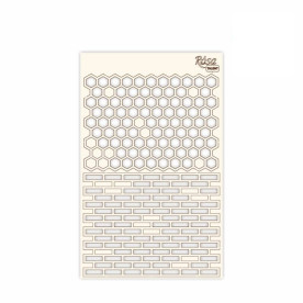 Чипборд для скрапбукинга, Фоновый Абстракция 1, белый картон, 12,6х20см, Rosa Talent