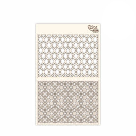 Чипборд для скрапбукинга, Фоновый Абстракция 3, белый картон, 12,6х20см, Rosa Talent